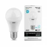 Лампа светодиодная LED GAUSS ELEMENTARY A60 10Вт 920lm Е27 белый матовый груша