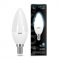 Лампа светодиодная LED GAUSS CANDLE 6,5Вт 550lm Е14 белый матовый свеча