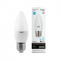 Лампа светодиодная LED GAUSS ELEMENTARY CANDLE 6Вт 450lm Е27 белый матовый свеча