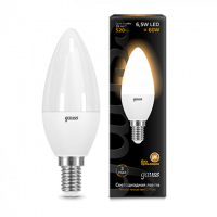 Лампа светодиодная LED GAUSS CANDLE 6,5Вт 520lm Е14 теплый матовый свеча