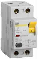 Выключатель дифференциального тока (УЗО) IEK 2п 40А 30мА ВД1-63 АС