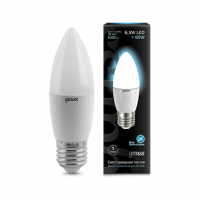 Лампа светодиодная LED GAUSS CANDLE 6,5Вт 550lm Е27 белый матовый свеча