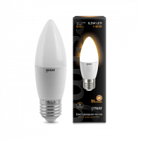 Лампа светодиодная LED GAUSS CANDLE 6,5Вт 520lm Е27 теплый матовый свеча