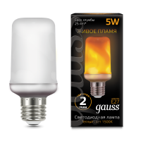 Лампа светодиодная LED GAUSS T65 CORN FLAME 5Вт 80lm Е27 живое пламя
