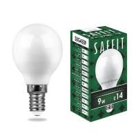 Лампа светодиодная LED SAFFIT SBG4509 9Вт 810lm Е14 теплый матовый шар