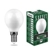 Лампа светодиодная LED SAFFIT SBG4509 9Вт 810lm Е14 белый матовый шар